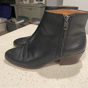 Black Leather Ankle Boots